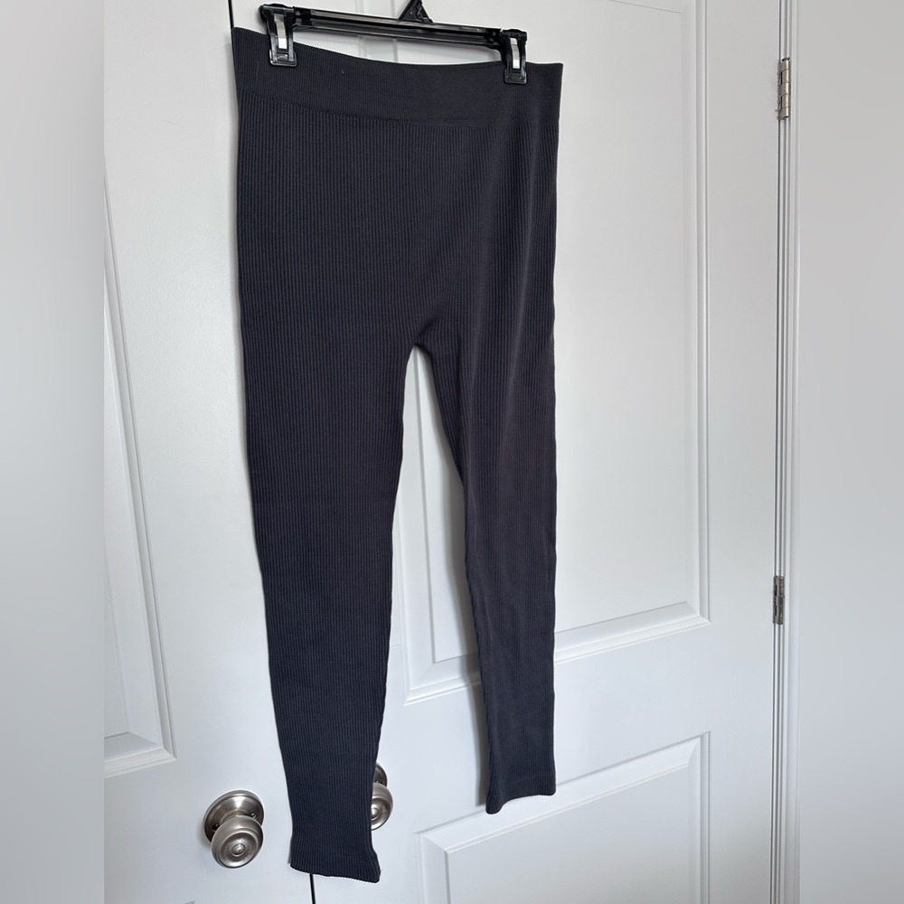 Grey ribbed tights